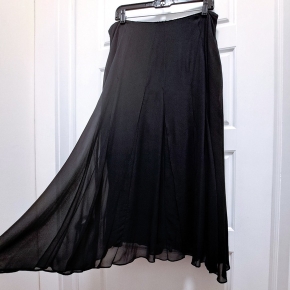 Eileen Fisher Dresses & Skirts - Eileen Fisher Black Silk Tulip Skirt Lined Size Large